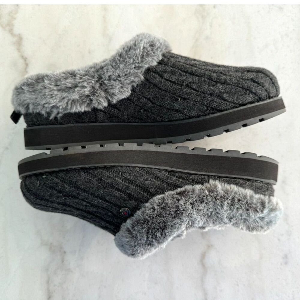 Skechers Bobs Keepsake Light Clog Slippers, Warm Greetings Size 7 Charcoal 31204 - Picture 6 of 11